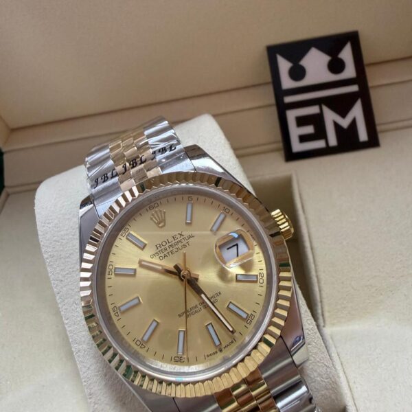 Rolex Datejust - Misto/Dourado - Bezel Canelado - Jubilee