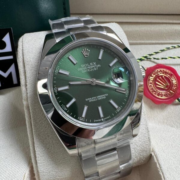 Rolex Datejust - Verde - Bezel liso - Oyster