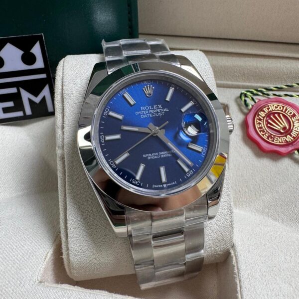 Rolex Datejust - Azul - Bezel liso - Oyster