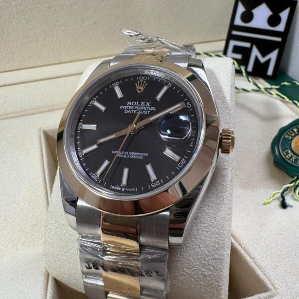 Rolex Datejust - Misto/Preto - Bezel Liso - Oyster