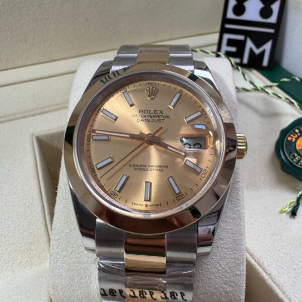 Rolex Datejust - Misto/Dourado - Bezel Liso - Oyster