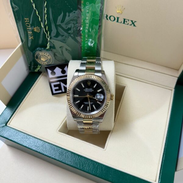 Rolex Datejust - Misto/Preto - Bezel Canelado - Oyster