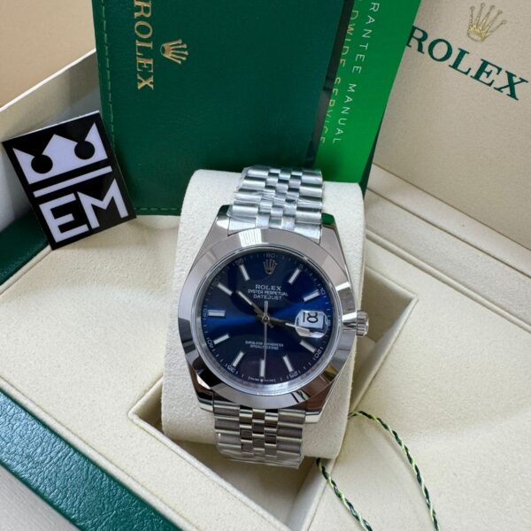 Rolex Datejust - Azul - Bezel liso - Jubilee
