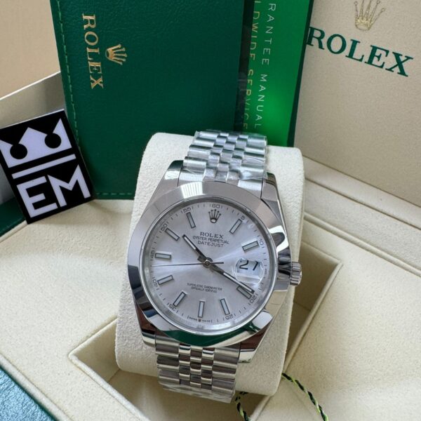 Rolex Datejust Jubilee - Branco - Bezel liso - Jubilee