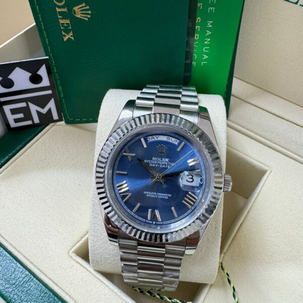 Rolex Day-Date Silver / Blue